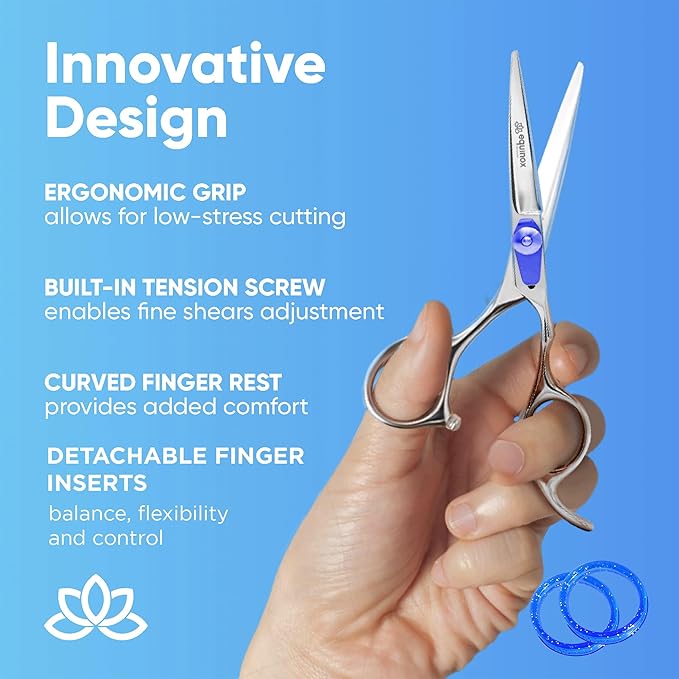 Equinox Razor Edge Series Professional Hair Scissors - 6.5??Premium Japanese Stainless Steel Hair Cutting Scissors, Hair Shears, Hair Razors for Hair Cutting, Barber Accessories & Hair Salon Supplies