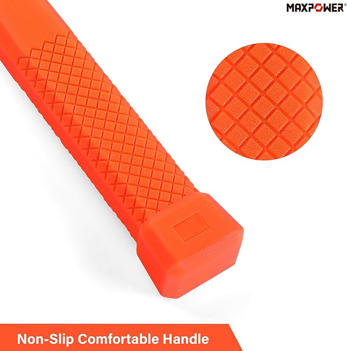 MAXPOWER Dead Blow Hammer, 4LB Dead Blow Mallet with Checkered Grip Handle, Spark and Rebound Resistant Orange Deadblow Hammer