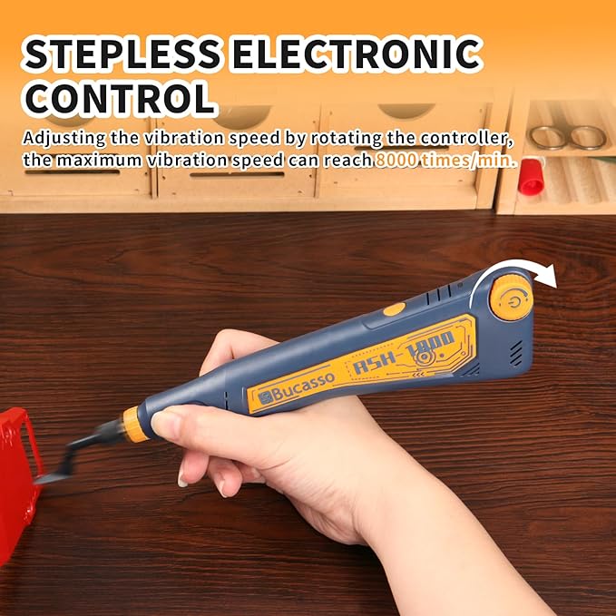 Reciprocating Sander, Variable Speed and USB Charging with LED Light, Pen Sander With 6pcs Sanding Head, Fit for Sanding, Polishing, Finishing, DIY Crafts (Blue)