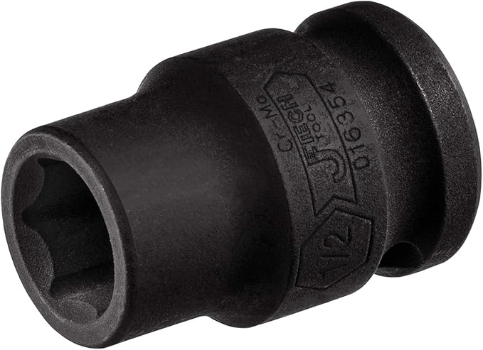 Jetech 1/2 Inch Drive 1/2 Inch Standard Impact Socket, Chrome Molybdenum Alloy Steel, 6-Point Hex Shallow Socket, Heat Treated, SAE