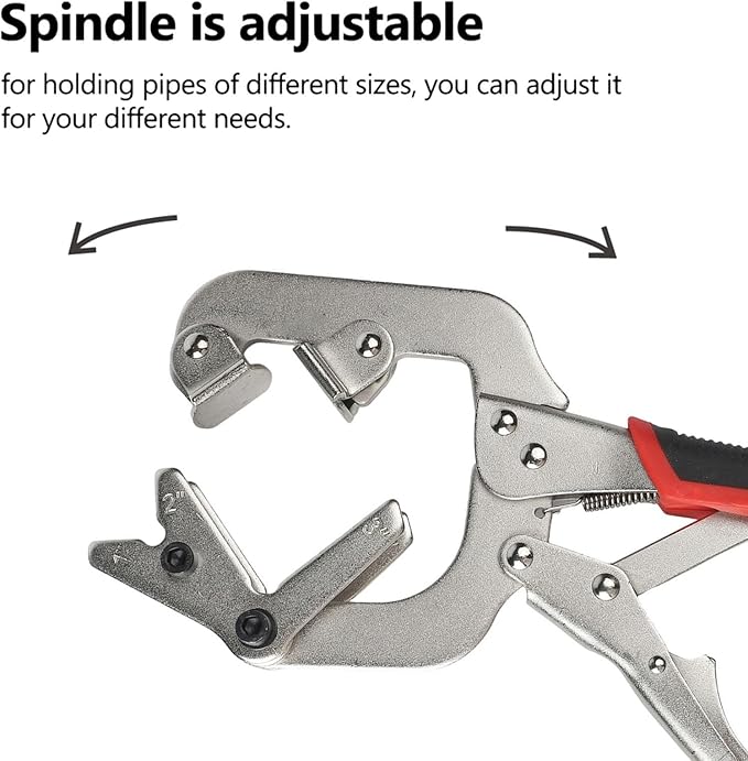 Adjustable Welding C-Clamp Locking Pliers 10 Inch Welding Clamp, Non-slip Handle, 270 Degree Rotating Head For Metal Pipe Square Tube Wood Column 1-3 Inch