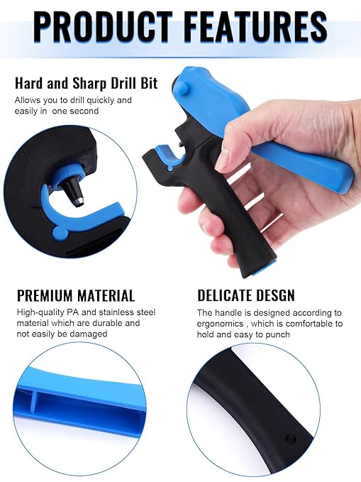 Kalolary 2Pcs Drip Irrigation Tubing Hole Punch, Drip Tube Hole Punch Tool Outdoor Irrigation Pipe Hand Punch for 16/20mm PE Pipe Opening Punch