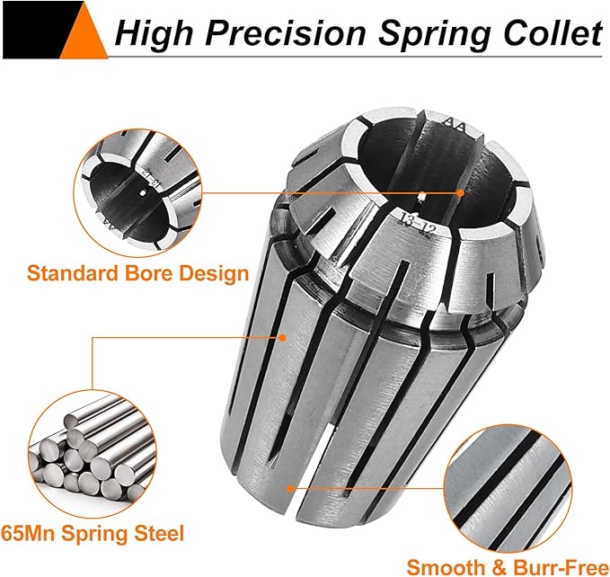 HARFINGTON Spring Collet Chuck ER20 13mm 65Mn Spring Steel Precision Router Collets for CNC Engraving Milling Lathe Tool