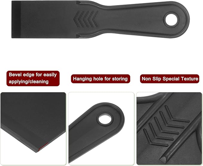 HARFINGTON 10pcs Putty Scraper 1.5" Width 6mm Thin Flexible Plastic Putty Knives for Taping Drywall Spreading Painting Wall Scratching