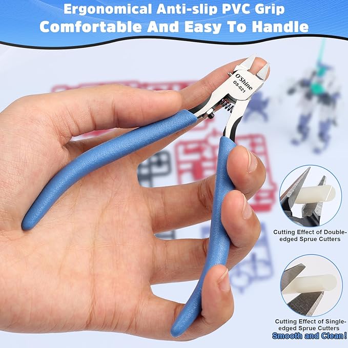 O?셎hine Ultimate Single-edged Sprue Cutter, Super Thin & Sharp Model Snips For Plastic Models, Single Blade Gunpla Gundam Model Nippers & Hobby Model Clippers, w/A Plastic Sheath & A Leather Sheath