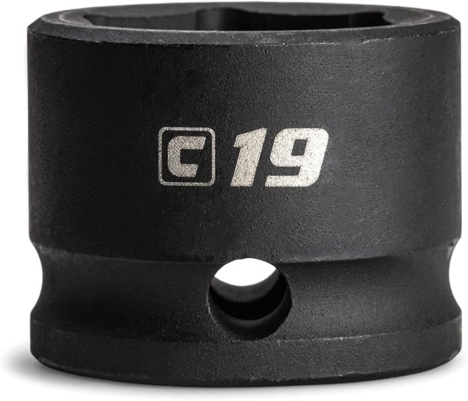 Capri Tools 19 mm Stubby Impact Socket, 3/8 in. Drive, 6 Point, Metric
