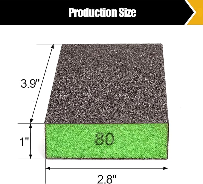 BOSHCRFAT 6 Pack Sanding Sponge, Washable and Reusable Sanding Block for Wood Drywall Metal Glasses Coarse/Medium/Fine/Superfine in 60/120/220 Grit Sandpaper Block