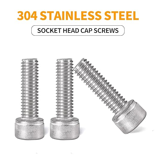 Cicidorai M5-0.8 x 30mm Socket Head Cap Screws Bolts, 304 Stainless Steel (A2-70), Allen Socket Drive, Bright Finish, Full Machine Threads, Quantity 50