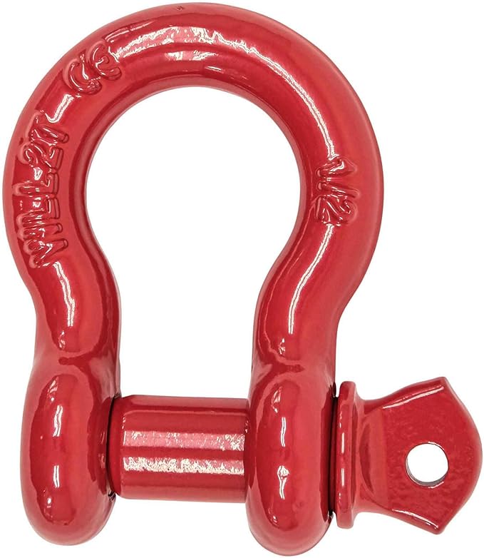 Mytee Products 1/2" Anchor Shackle Forged Carbon Steel w/Alloy Screw Pin WLL # 2.0 Tons (4,000 lbs) | Double Rust Protection Heavy Duty D Ring Shackle for Towing, Rigging & Vehicle Recovery (4 Pack)