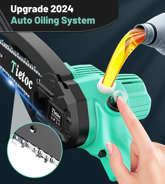 Tietoc Mini Chainsaw 6-Inch with 2 Batteries, Electric Saw Gifts for Women Dad Husband Gardener, Cool Gadgets for Men 2025, Mens Gifts for Birthday Anniversary Christmas for Adults Men Dad