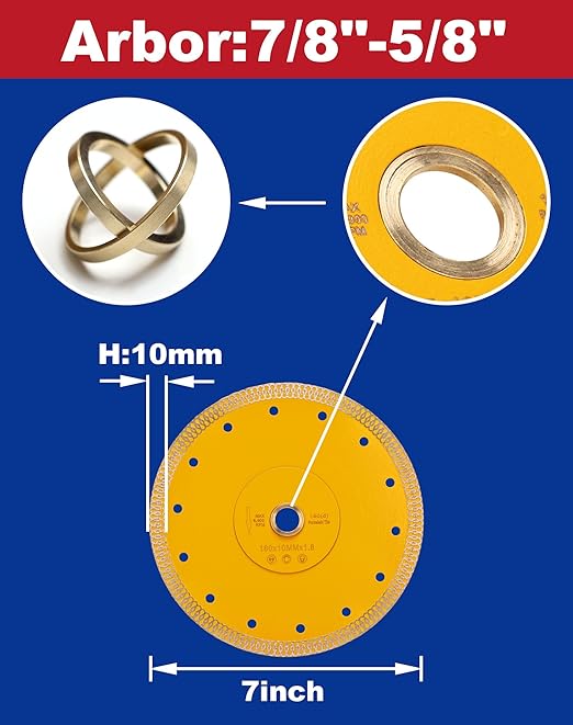 7 Inch Super Thin Diamond Saw Blade Porcelain Tile Blade for Cutting Granite Marbles Tiles (7)