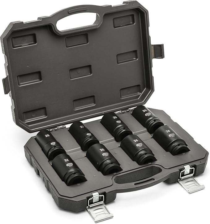 GEARWRENCH 8 Piece 3/4" Drive 6 Point Deep Metric Impact Socket Set | 26mm-38mm | 84032