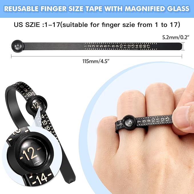 Anpro Ring Size Adjuster for Loose Rings, 52 Piece 4 Style for Different Band Widths Ring Sizer Adjuster Set, w/Polishing Cloth,Ring Size Measuring Tool