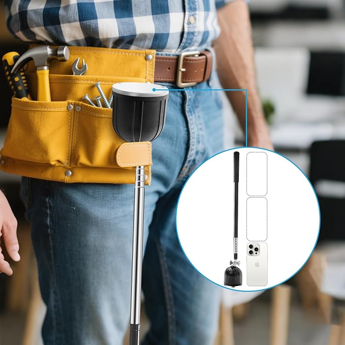 Magnetic Pickup Tool, 180째 Rotating Head, 10LB Heavy Duty Magnet Stick with Handle, Extendable Magnet Wand for Nails, Screws & Metal Objects, Strong Magnetic Tool for Mechanics & Home Use