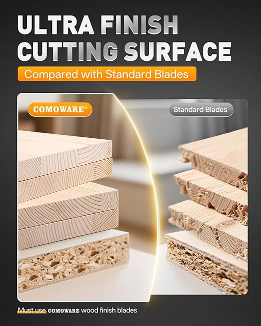 COMOWARE 7-1/4“ Circular Saw Blade, 140T Table Saw Blade, 5/8" Arbor, ATB Circular Saw Blade, Anti-Vibration, Teflon Anti-Stick, Miter Saws Blades for Wood, Laminate, Plywood & Hardwoods