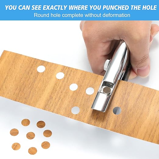 Heavy Duty Single Hole Punch - Portable Hand Held Paper Punch for Tags, Cards, Plastic & Cardboard (8MM Black)