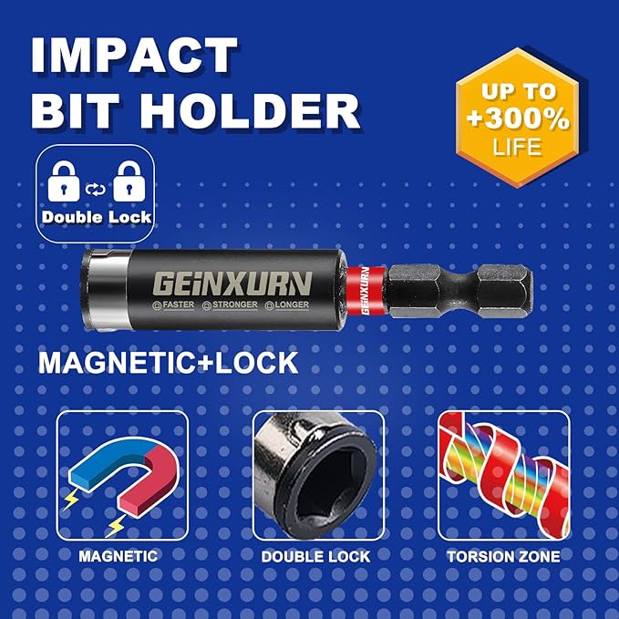 Impact Hex Screwdriver Bits Set,22 Pieces Magnetic SAE S2 Steel Multi Driver Bit Tips with Bit Holder and Storage Organizer