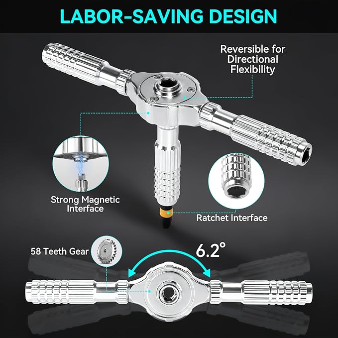 40 In 1 Magnetic Ratchet Screwdriver Set, Multifunctional Diy Ratchet Mini Screwdriver Set, Precision Repair Tool With Detachable Handle, Small Screw Driver For Furniture Computer (40PCS)