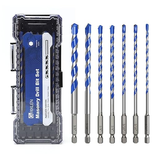 7 Pcs 5/32 to 3/8 inch Concrete Drill Bit Set,Masonry Drill Bit Set with Hex Shank,Carbide Tip Drill Bits for Concrete, Tile,Brick, Plastic, Cement (5/32" - 3/8"竊? Pcs竊?