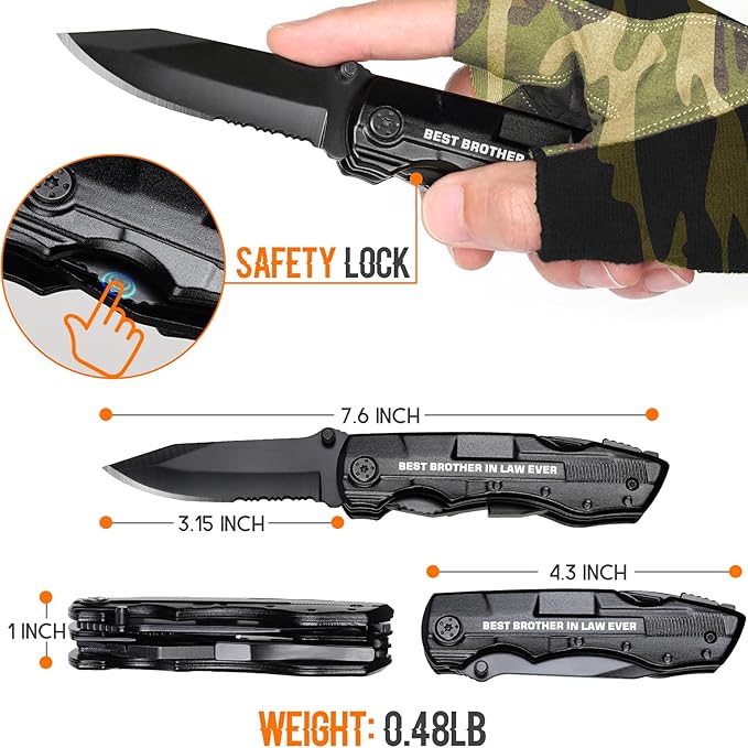 Brother in Law Gifts, Multitool Knife, Gifts for Brother in law, Christmas Practical Gift, Brother?셲 Birthday Presents, Brother-in-law Gift for Camping, Hiking, Fishing, 20 in 1 Multitool