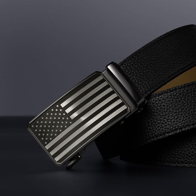 Zitahli Belt Men, Ratchet Belt Dress with 1 3/8" Premium Leather,Slide Belt with Easier Adjustable Automatic Buckle