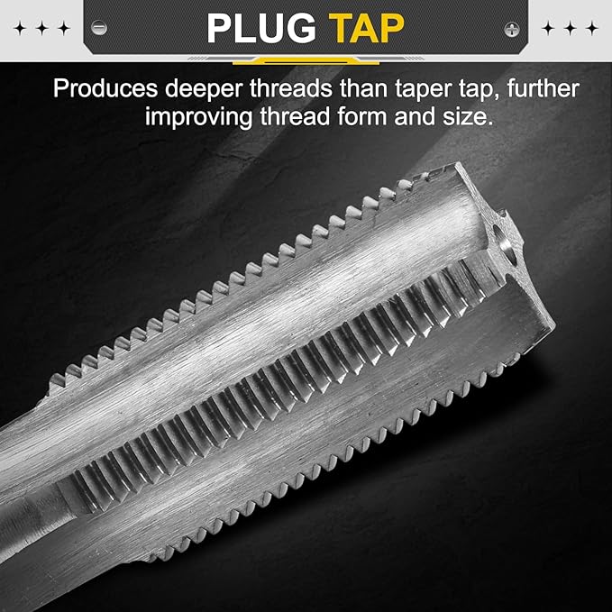 uxcell Hand Plug Tap M17 x 1.5 H2 Metric Thread Plug Style Taps Straight Flute Screw Tapping Threading Tool High Speed Steel HSS6542