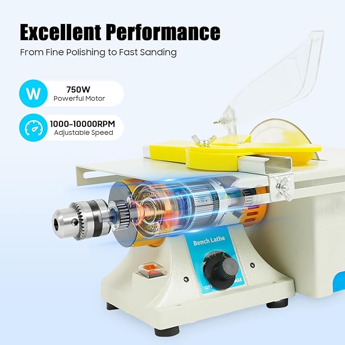 Mini Woodworking Table Saws, 750W Portable Electric Tablesaw Multifunction Lapidary Saw Jewelry Polishing Grinding Machine Table Rock Saw Woodworking Table Saws for Crafts Grinding Jewelry Rock