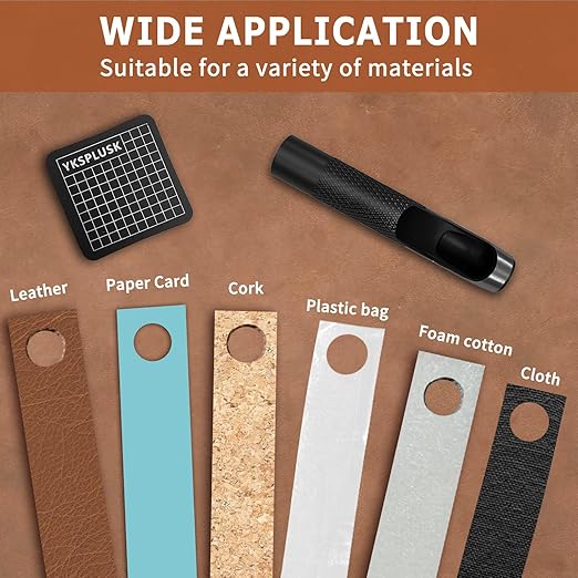 12 Pieces Leather Stitching Punch Circle Hole Cutter Tools Set, 4mm 1/2/4/6 Prong Punch Leather Chisel and 7 Pcs Circle Cutter Tools for DIY Leathercrafts, Belt, Watch Band, Strap