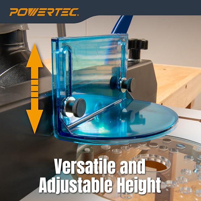 POWERTEC 71538V Adjustable Router Table Bit Guard Kit w/Mounting Hardware for Router Table Fence