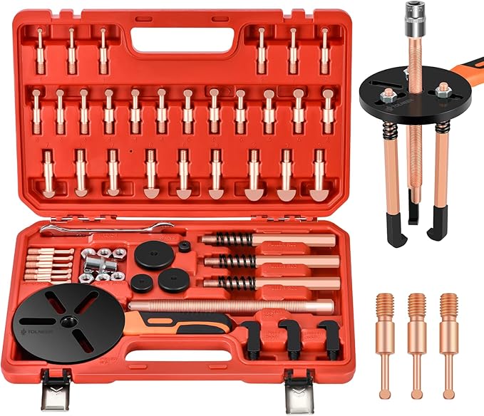 33-in-1 Bearing Puller Kit, Upgraded Heavy-Duty Wheel Bearing Removal Tool & Blind Hole Puller Set with Non-Slip Handle for Automotive, Industrial, Farm Use, Includes Portable Case (55in1-puller)
