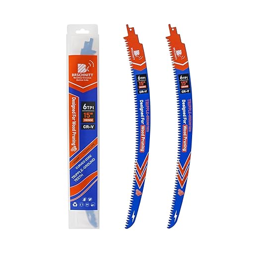 Japanese Teeth Reciprocating Saw Blades 15'' 2PCS - Curved Edge Wood Pruning Saw Blades 6TPI for Tree Trimming,Cr-V Sabre Saw Blades Better Wear Resistance for Wood Cutting