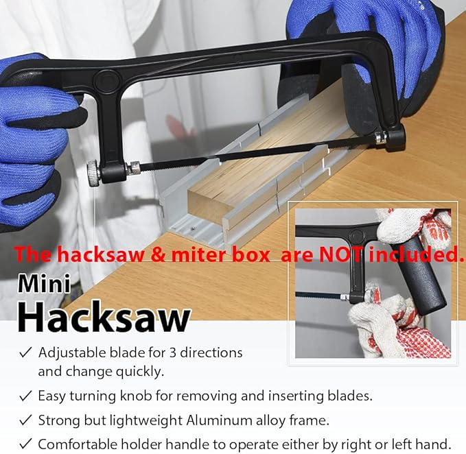 FIRSTINFO H5406A Replacement Mini Hacksaw Hand Saw Blades for Woodworking/Trimming/Wood 5 Pcs