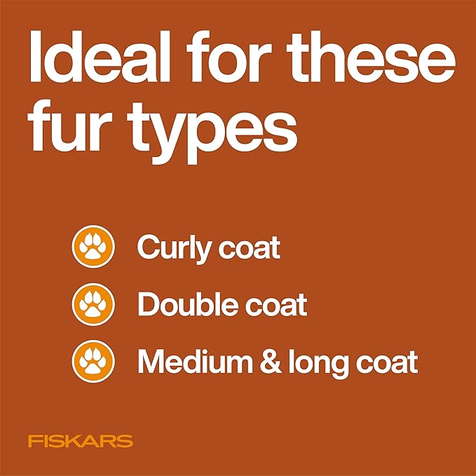 Fiskars Pet Scissors, Dog and Cat Grooming Scissors, Serrated Teeth for Thinning & SoftGrip Handle, Cat and Dog Supplies, 6.5?? Orange/Black, Blending Scissors