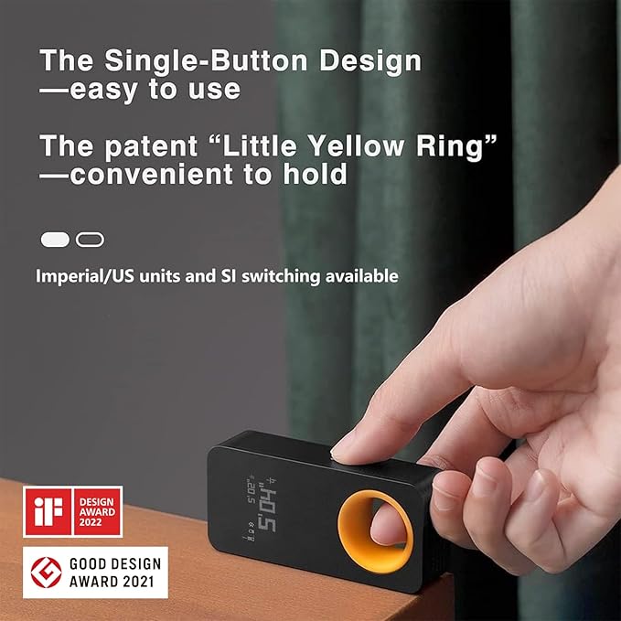 HOTO Laser Measuring Tool, Pocket-Size 98Ft Digital Laser Tape Measure 짹2mm Accuracy, USB-C Rechargeable, OLED Display, Ft/M/in Unit Conversion, Real-time Data Sync, Cool Gadgets for Men & Home Use