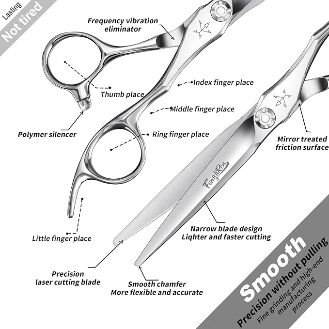 High-end Professional Extremely Very Sharp Barber Hair Cutting Scissors Hairdresser Shears For Hair 6 Inch Haircut Scissor Made Of Stainless Steel For Hairdressing Salon and Home Use