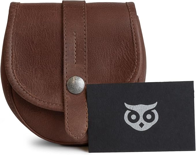 Hide & Drink, Bushcraft Leather Pouch Handmade from Full Grain Leather - Waist Holster Bag, Conveniently Attaches to Belt - Accessory for Storing Tools and Equipment for DIY Projects - Bourbon Brown