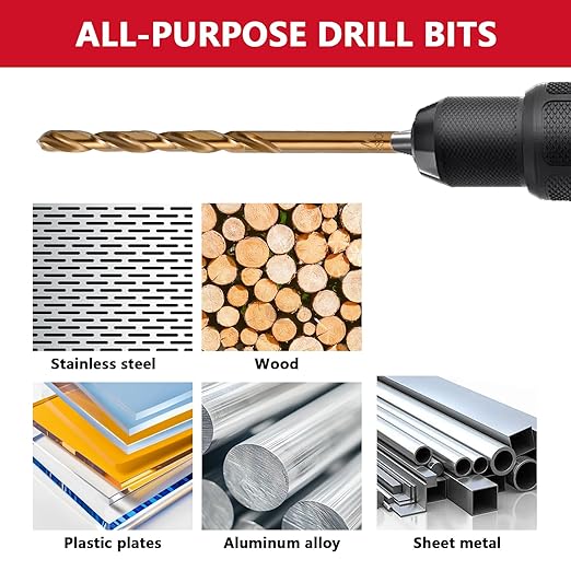 Cobalt Drill Bit Set - 29Pcs M35 High Speed Steel Twist Drill Bits for Hardened Metals, Stainless Steel, Cast Iron and Wooden Plastics with Metal Index Storage Box, 1/16"-1/2"