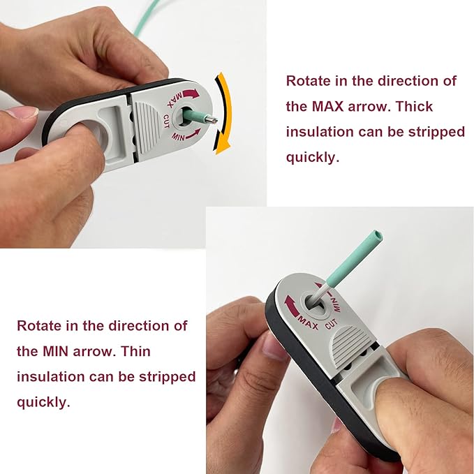 GROWORD Universal Network Wire Stripping Tool for Cat5e, Cat 6, Cat 6a, Cat7, Cat 8 - Professional Coaxial Cable Stripper, And Cutters - Utp, Stp, Sftp Pocket Cable Stripper Tool（White）