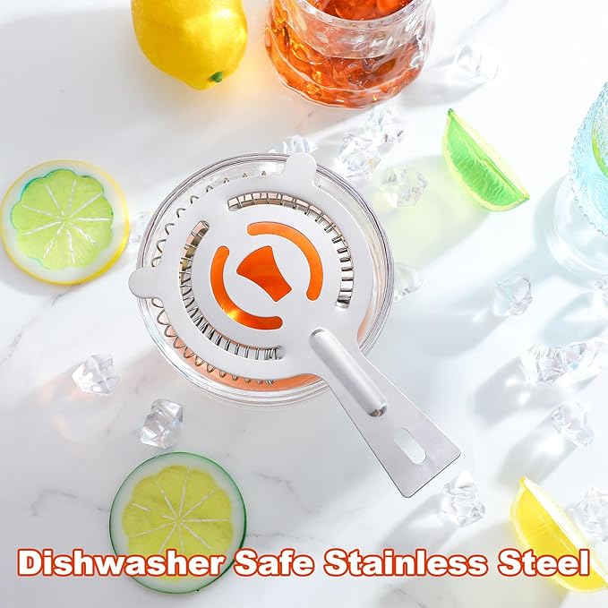 16 Pcs Bar Bartender Strainer, 2 Prong Cocktail Strainer Bulk, Stainless Steel Drink Cocktail Strainers, Silver Shaker Ice Bar Shelf or Bartenders Mixologists Drinking Water Filtering