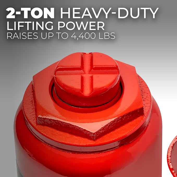XtremepowerUS 2-Ton Portable Hydraulic Bottle Jack Stand Hydraulic Jack Lift Farm RV Truck Lifting Equipment Shop Hand Pump (5,000 LBS) Capacity