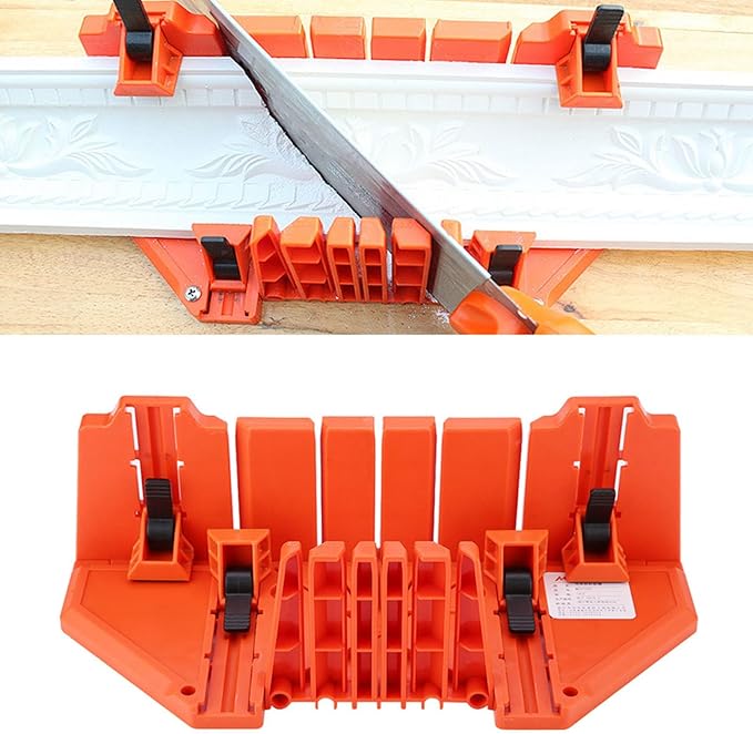 Plastic Mitre Box Pruning Saw Wood Cutting Hand Saw Hardware Tool 14inch with Clamp