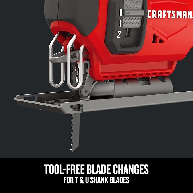 CRAFTSMAN V20 Cordless Jig Saw Kit, 3 Orbital Settings, Up to 2,500 SPM, Battery and Charger Included (CMCS600D1)