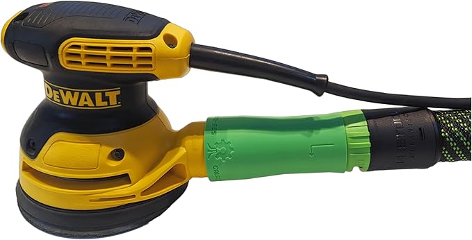 Vacuum Adapter for Dewalt Sanders to Festool hose - Superior Dust Collection - Galactic Gadgets (Festool 27mm - Neon Green)