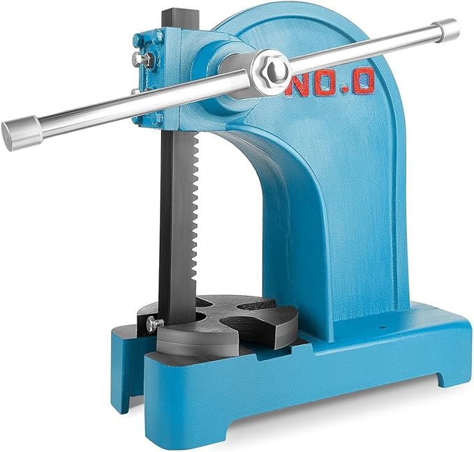 12-inch maximum height press,3-ton heavy-duty manual arbor press, heavy-duty metal punch for rivet punching, benchtop arbor press for stamping, bending, and drawing竊똪eather rivet press(0.5 Ton)