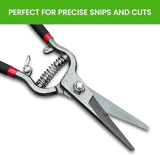 Garden Guru Classic Bypass Pruning Shears Clippers ??Heavy Duty Forged Steel Garden Pruners ??Safety Lock ??Non Slip Comfort Grips ??Cuts up to 1??Diameter ??Professional Bypass Pruners for Gardening