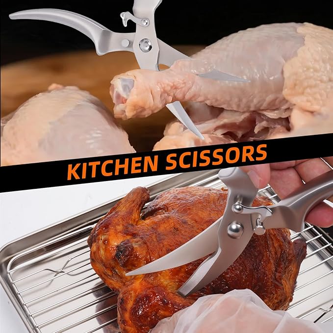Kitchen Shears, kitchen scissors, Food scissors with Safety Lock, Dishwasher Safe