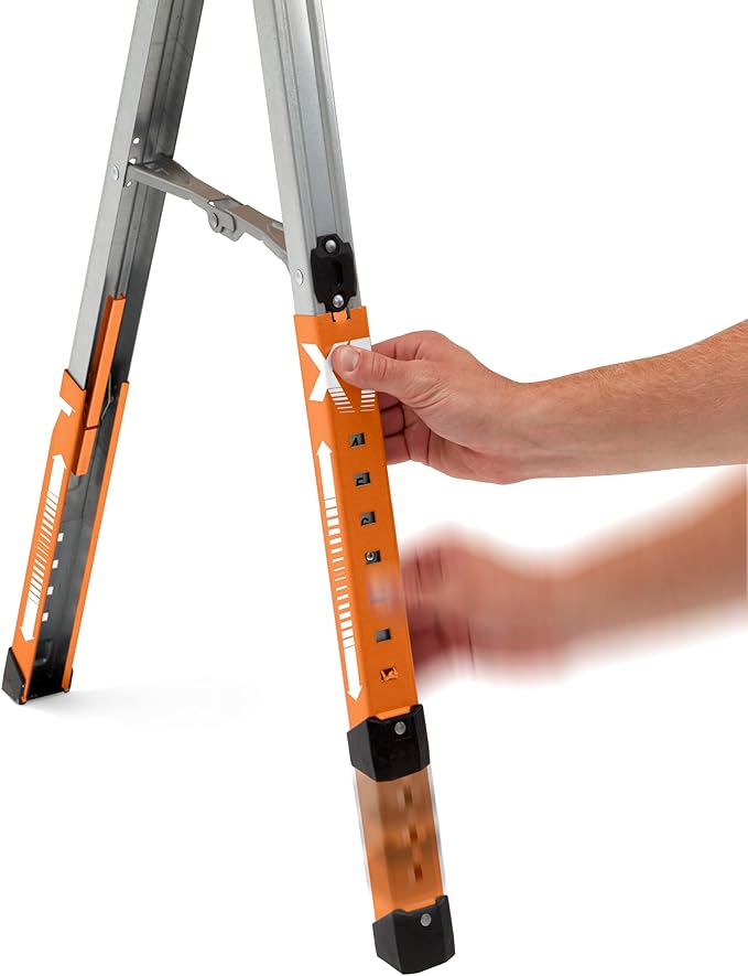 Bora Portamate Speedhorse XT Sawhorse Pair- Two pack, 30-36 inch height adjustable Legs, Metal Top for 2x4, Heavy Duty Pro Bench Saw Horse for Contractors, Carpenters - PM-4550T,Orange