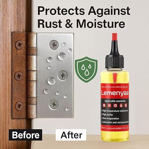 Door Hinge Lubricant ??2 OZ Silicone Oil with Built-in Nozzle Storage ??Non-Spray, No-Drip Formula for Squeaky Hinges, Locks, Garage Doors, Sliding Tracks & More ??Odorless & Rust-Resistant