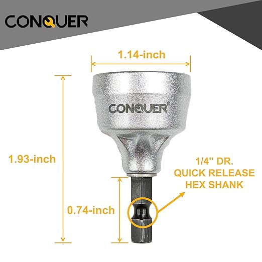 CONQUER HSS Deburring Chamfer Tool for Metal – External Burr Remover Drill Bit 1/8"–3/4", Thread Repair & Countersink Bit for Stainless Steel, Aluminum, Copper