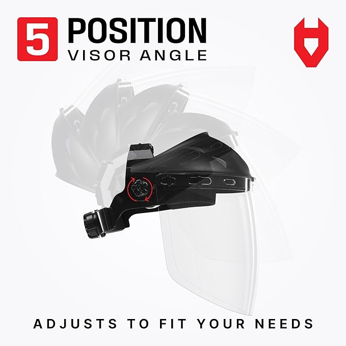 NoCry Premium Safety Face Shield for Grinding and Cutting ??Clear Anti-Fog, Impact Resistant Visor and Adjustable Headgear ??ANSI Z87.1 Certified for Industrial Use ??Washable Sweatbands Included